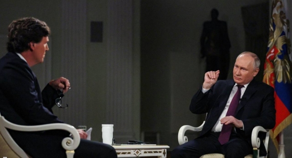 Президент России Владимир Путин в интервью с американским журналистом Такером Карлсоном